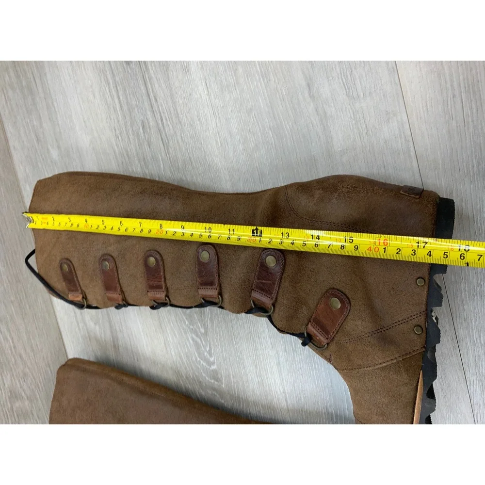 Sorel Joan of Arctic Women's Wedge Brown Suede Tall Lace Up Boots 9 Shoes